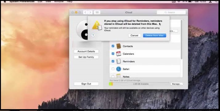 Disable an iCloud on Mac