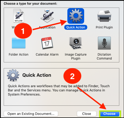 Quick Action to Convert HEIC to JPG